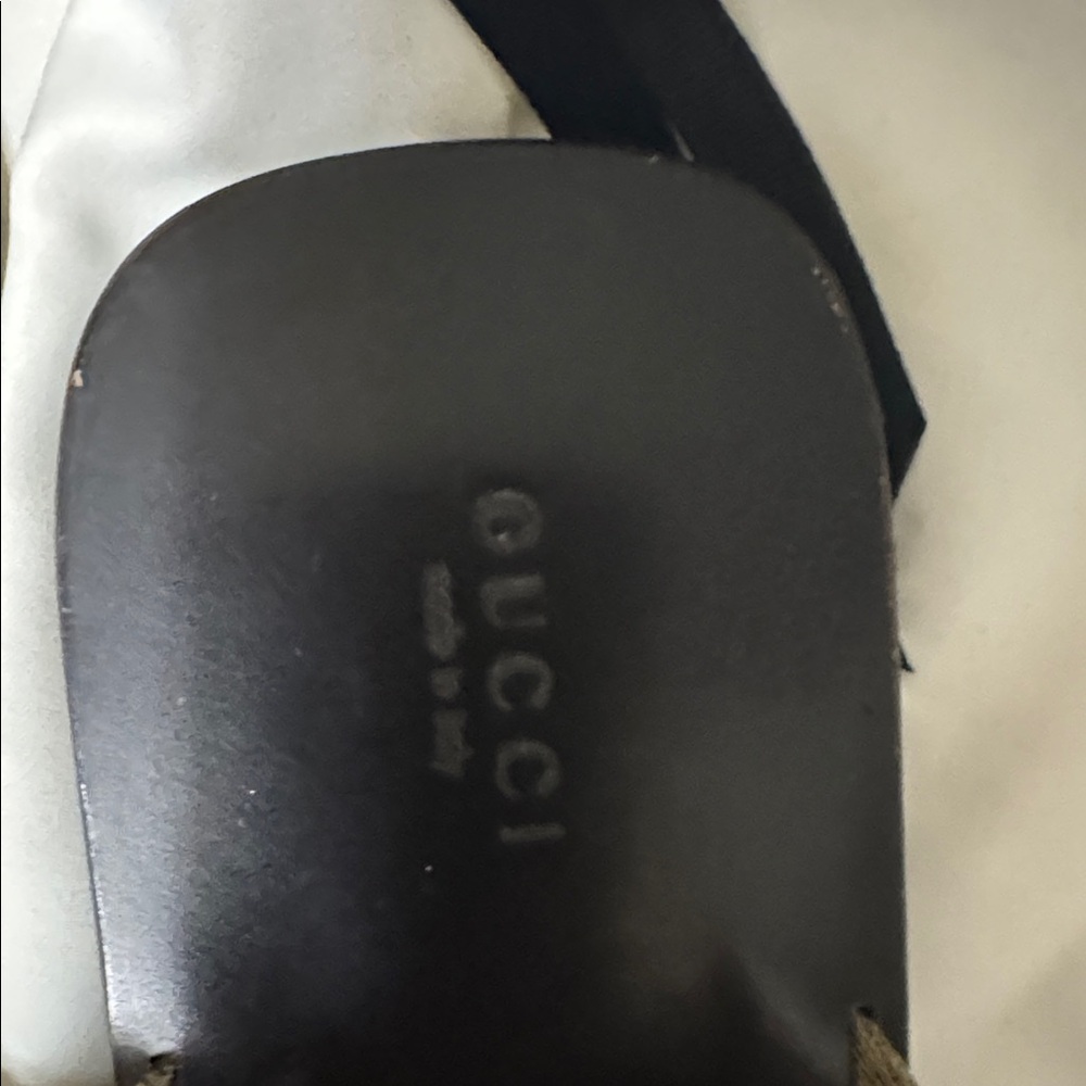 Gucci Pink & Green Web Leather Thong Sandals with GG Size 7.5 - Picture 4 of 7